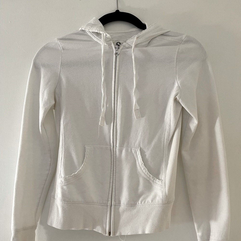 Small White Zip Up Hoodie